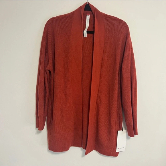 🆕❤️ Lululemon Merino Wool Blend Rib Long Wrap Sweater - Cayenne - Picture 1 of 6